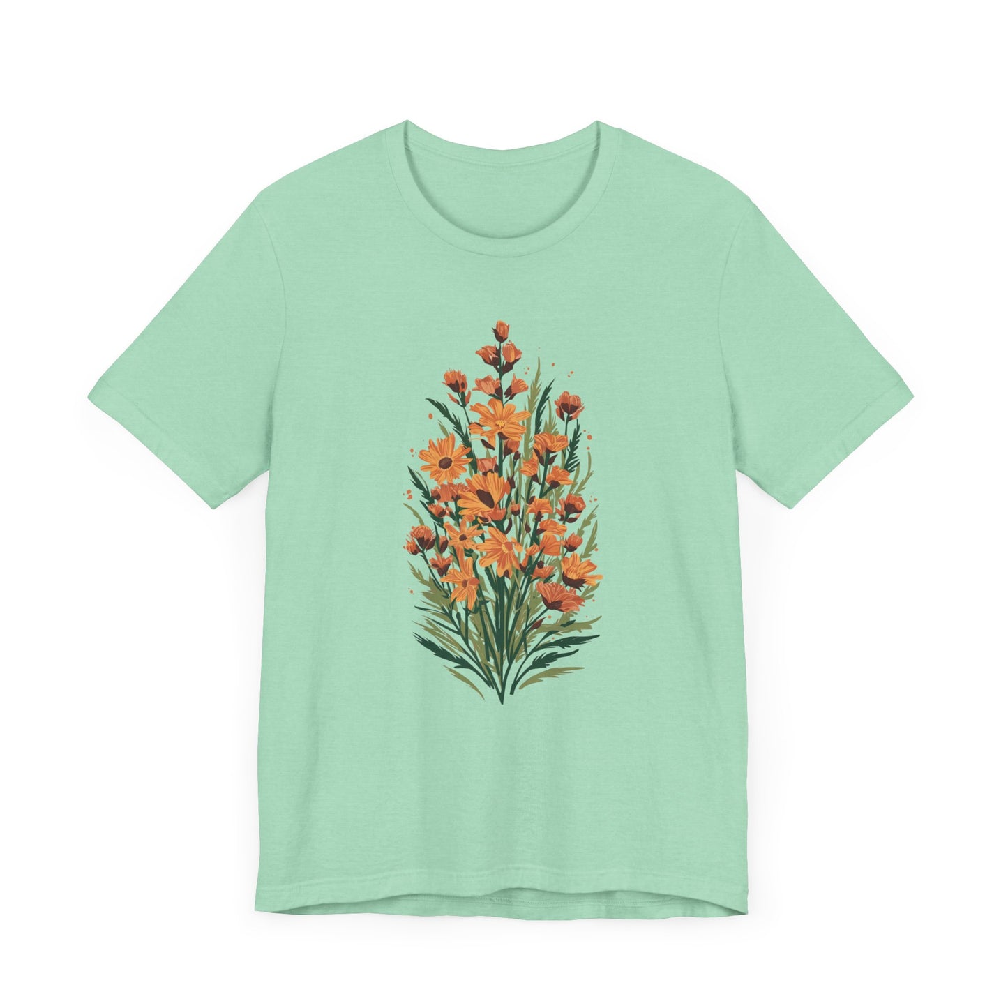 Orange Flowers Camping T-Shirt