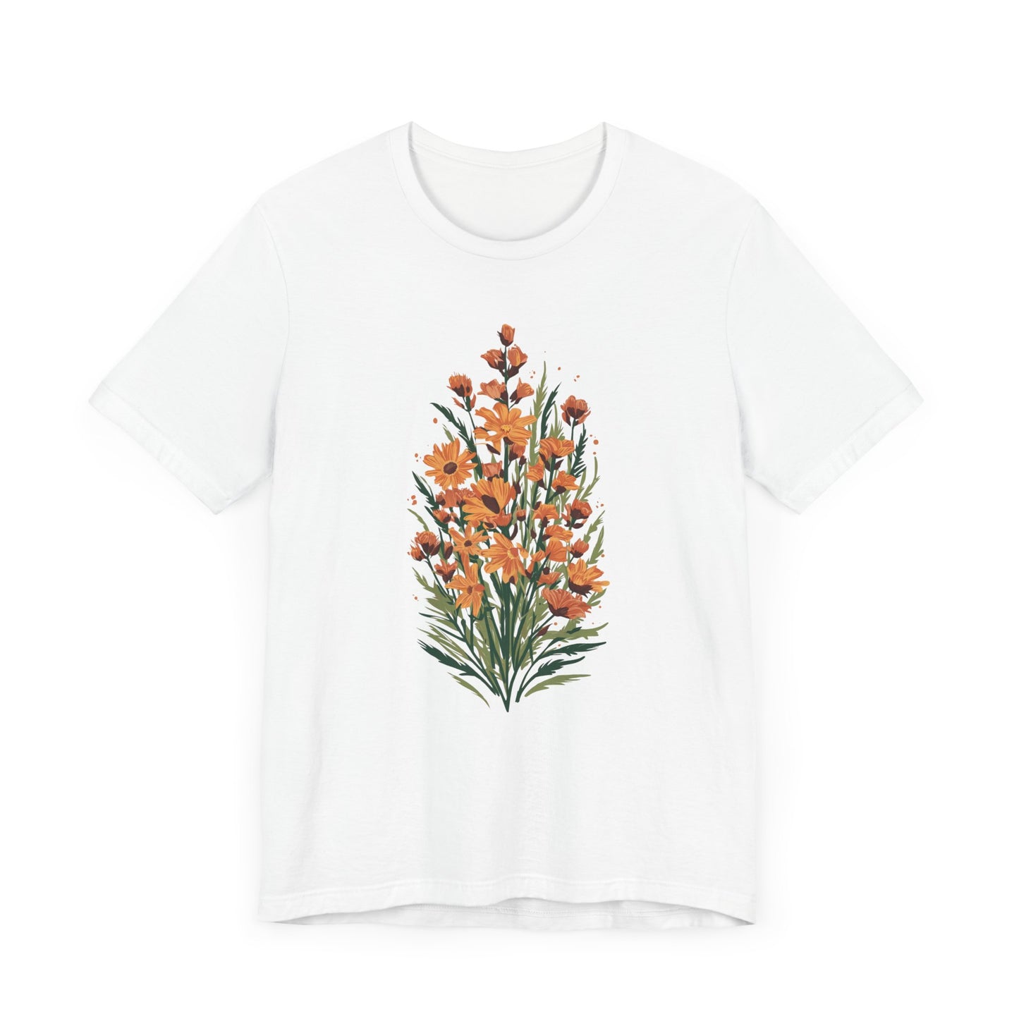 Orange Flowers Camping T-Shirt