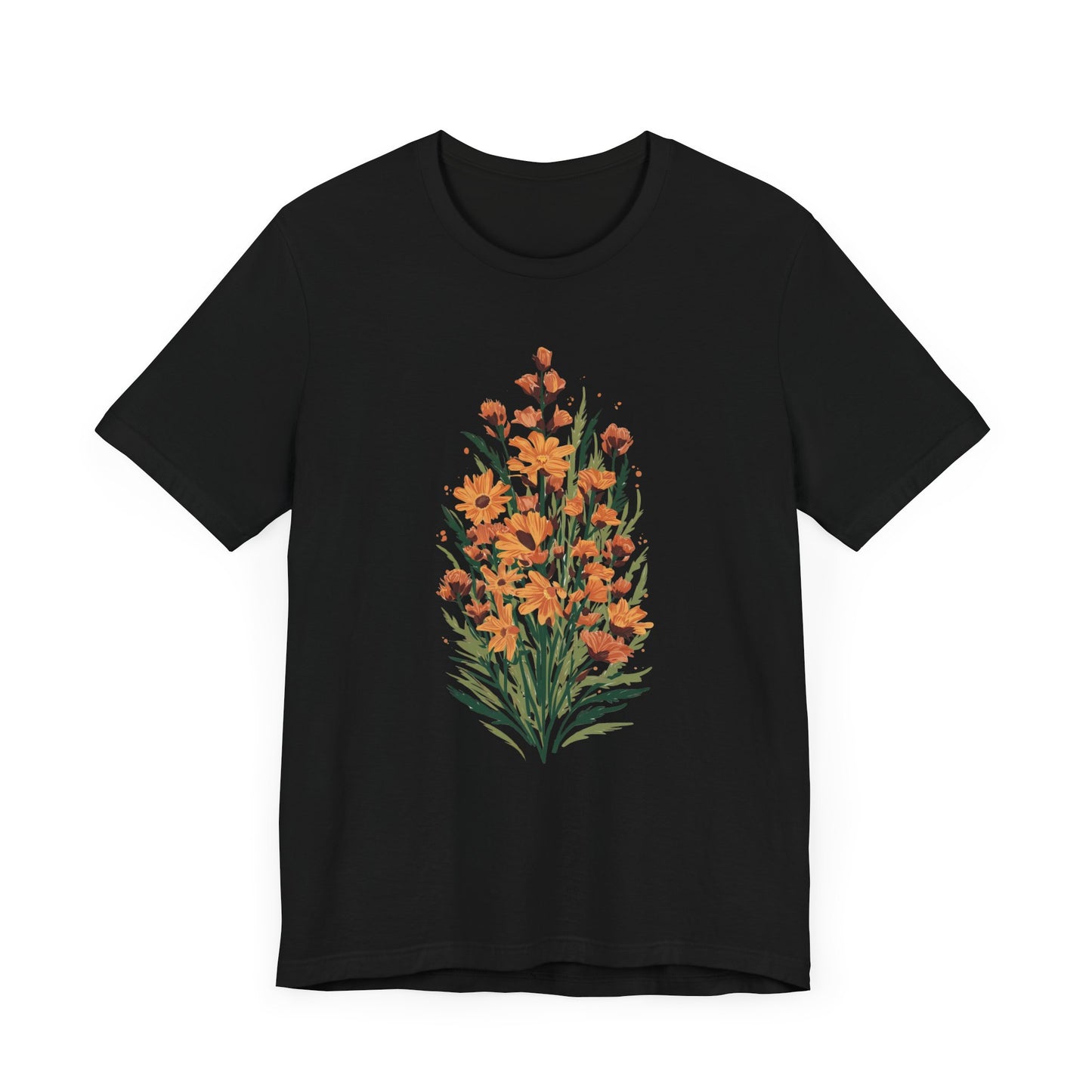 Orange Flowers Camping T-Shirt
