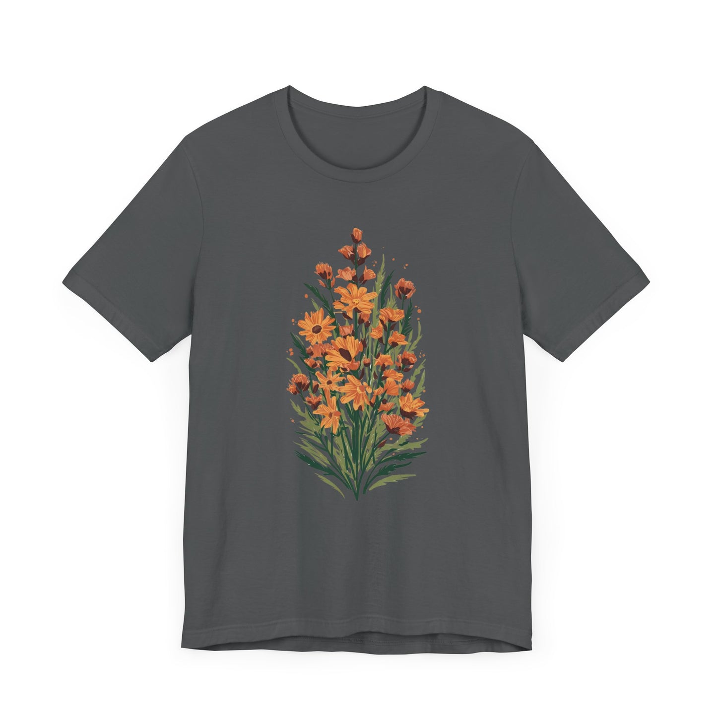 Orange Flowers Camping T-Shirt