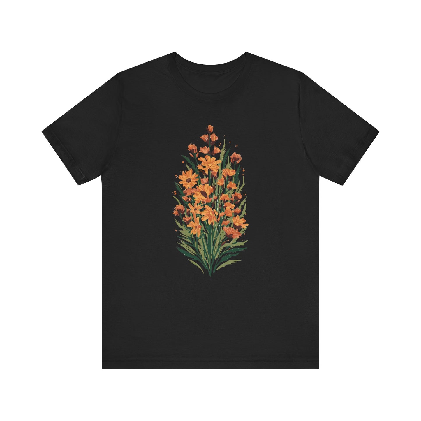 Orange Flowers Camping T-Shirt