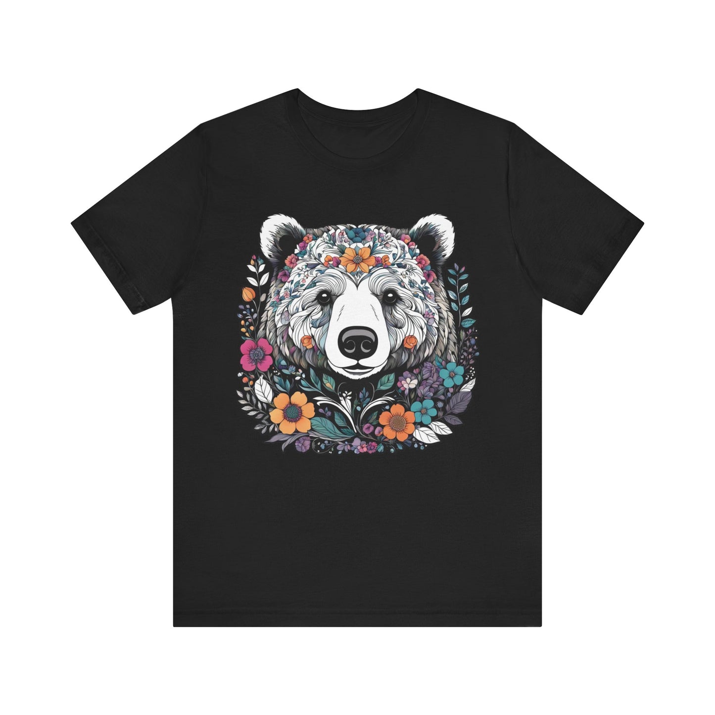 Floral Brown Bear T-Shirt