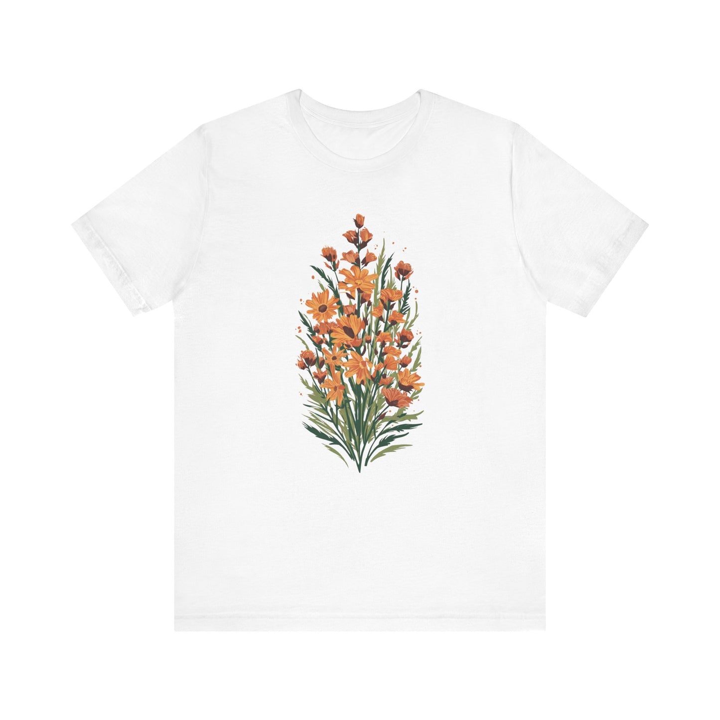 Orange Flowers Camping T-Shirt