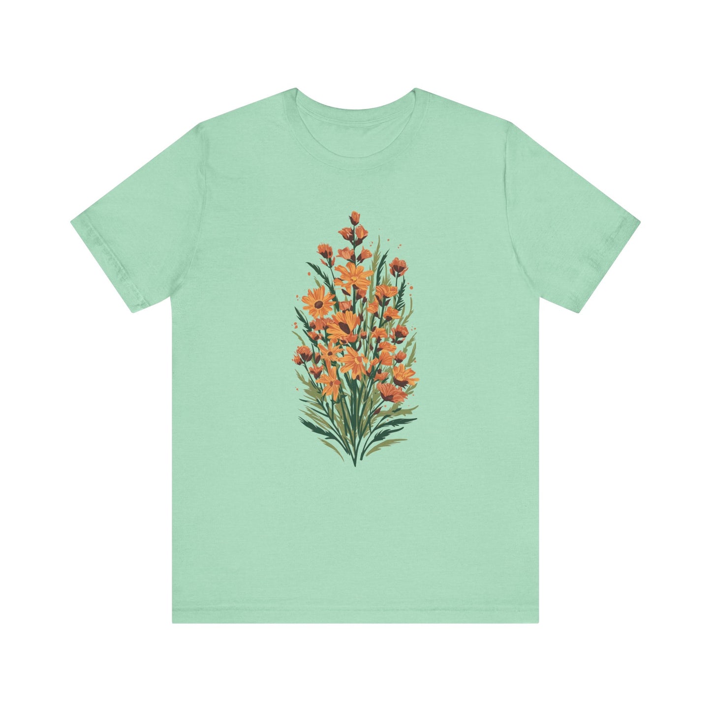 Orange Flowers Camping T-Shirt
