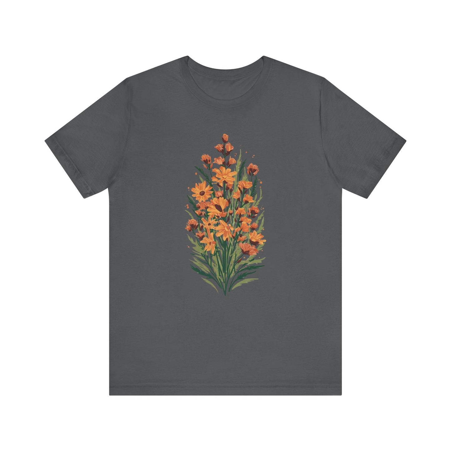 Orange Flowers Camping T-Shirt