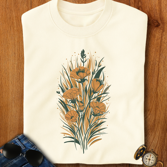 Golden Flowers Camping T-Shirt