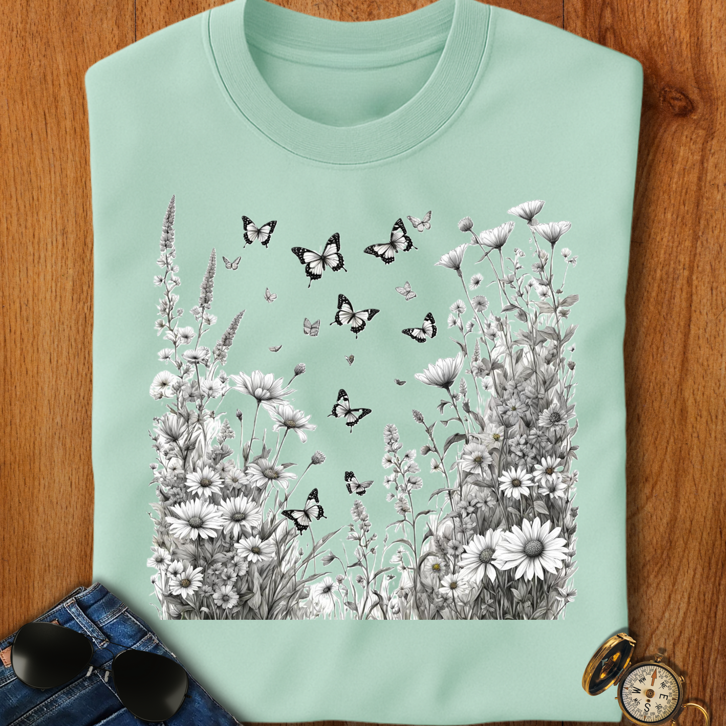 Butterfly Garden Camping T-Shirt