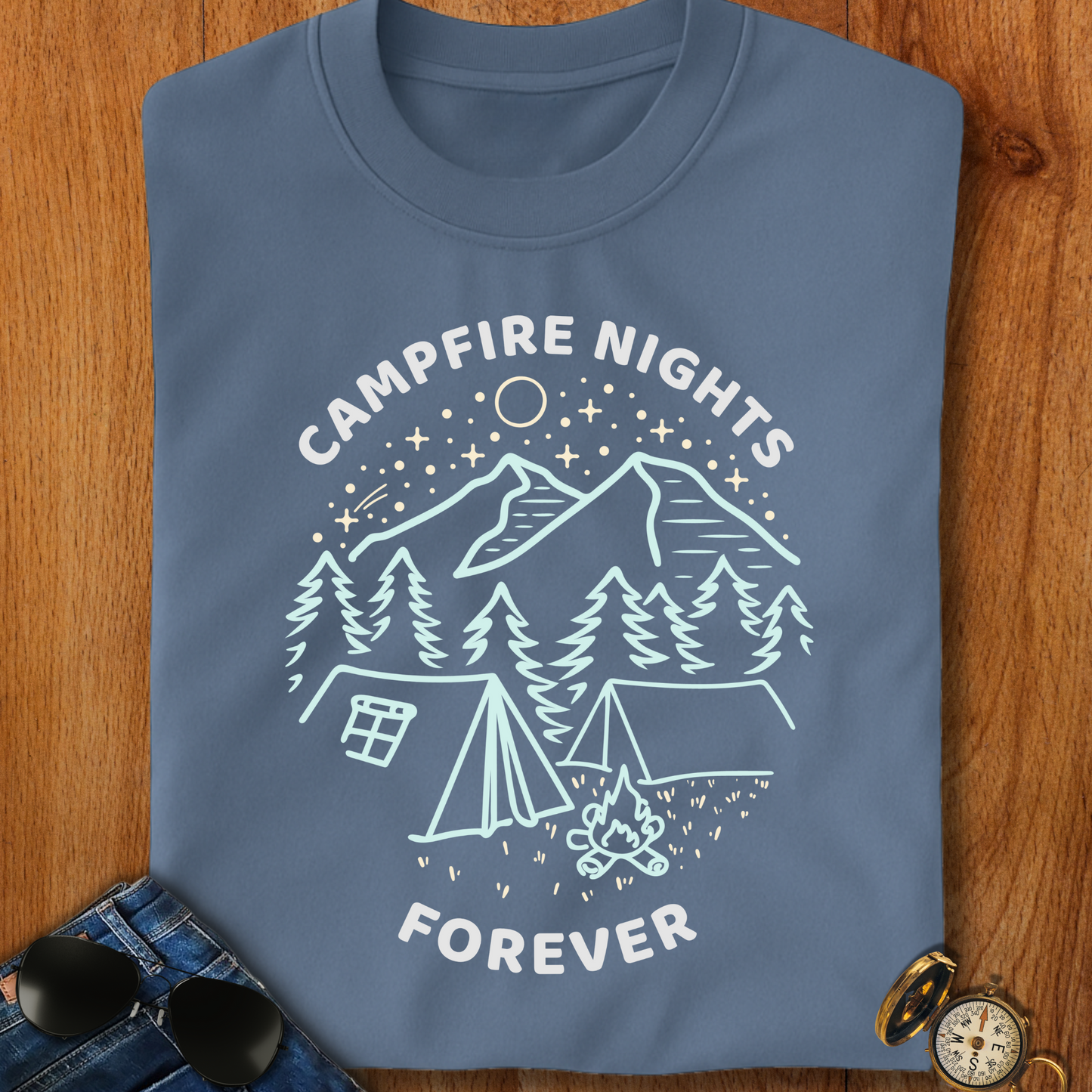 Campfire Nights Forever Camping T-Shirt
