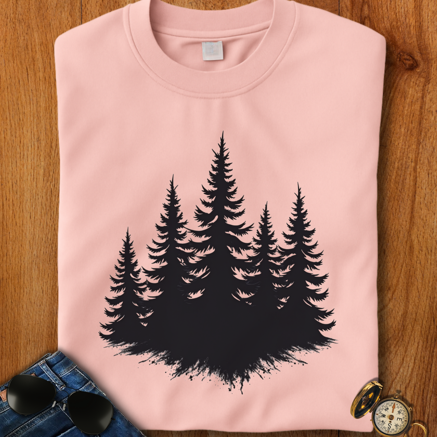 Distressed Pine Camping T-Shirt