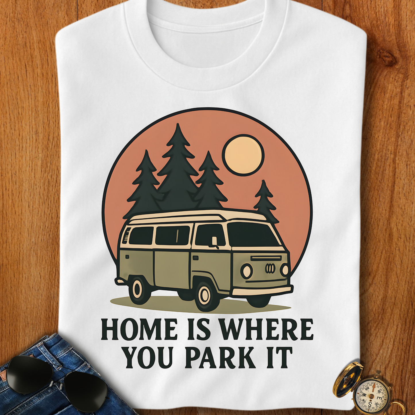 Home is Where You Park It Camping T-Shirt