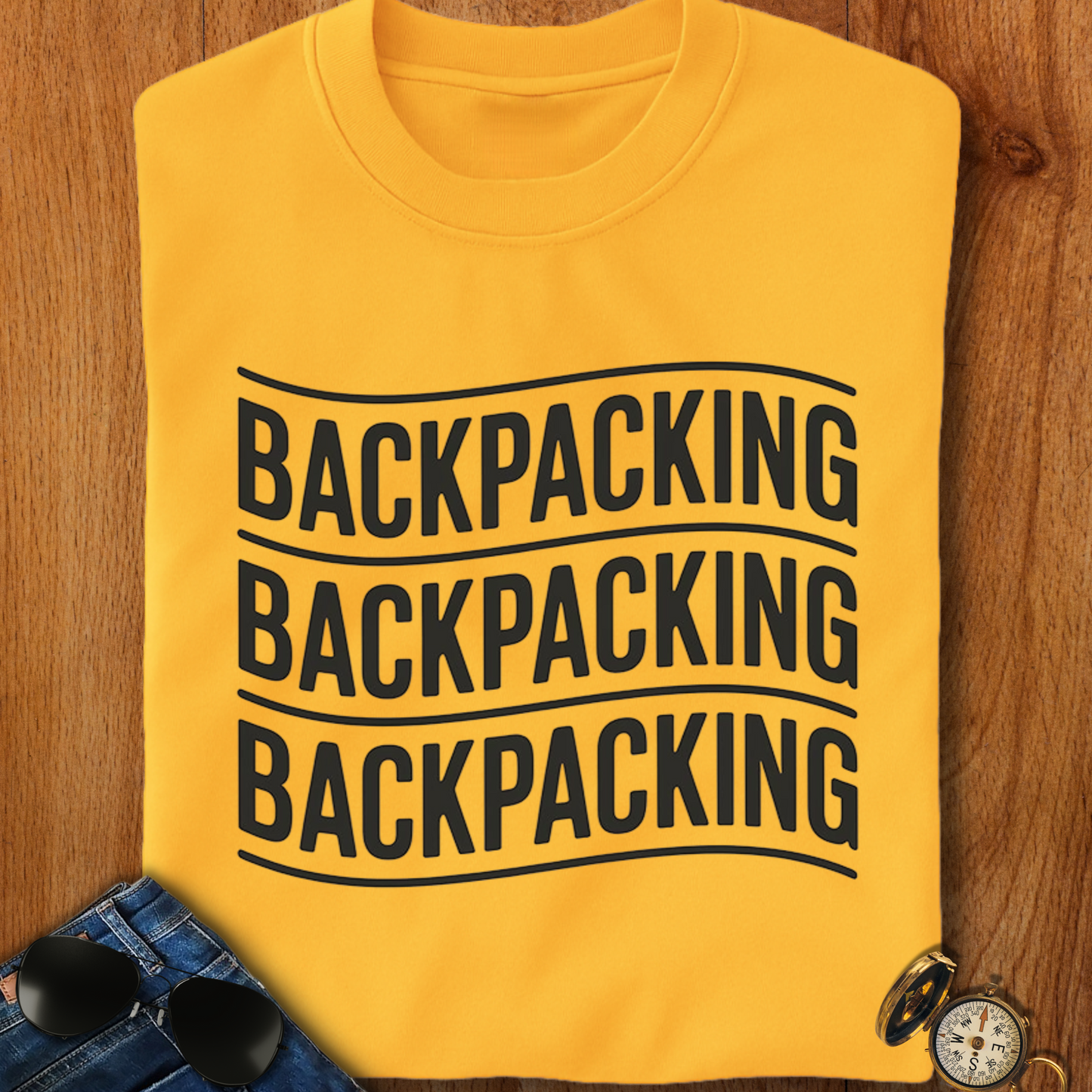 Backpacking Text T-Shirt
