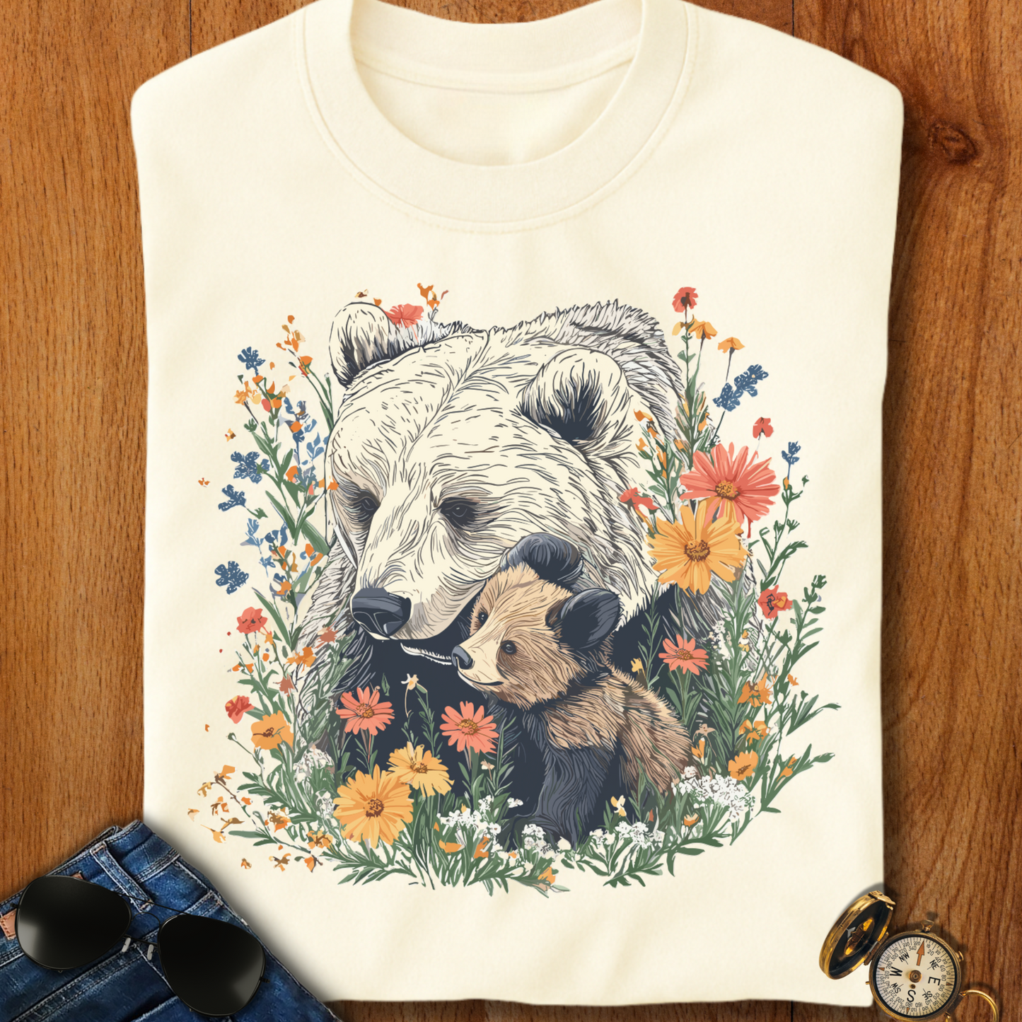 Mama bear and Cub Camping T-Shirt