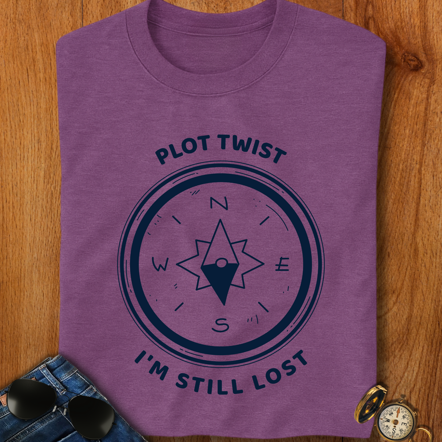 Plot Twist Compass Hiking T-Shirt