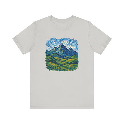Artistic Swirling Mountains Camping T-Shirt