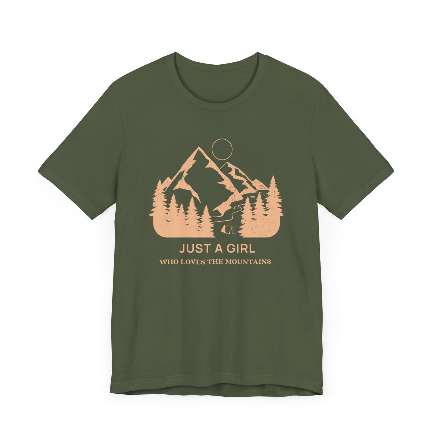 Girl Who Loves Mountains Camping T-Shirt