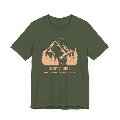 Girl Who Loves Mountains Camping T-Shirt