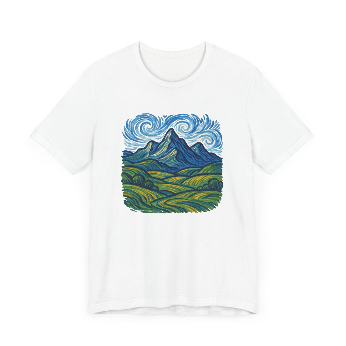 Artistic Swirling Mountains Camping T-Shirt