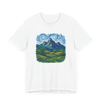 Artistic Swirling Mountains Camping T-Shirt