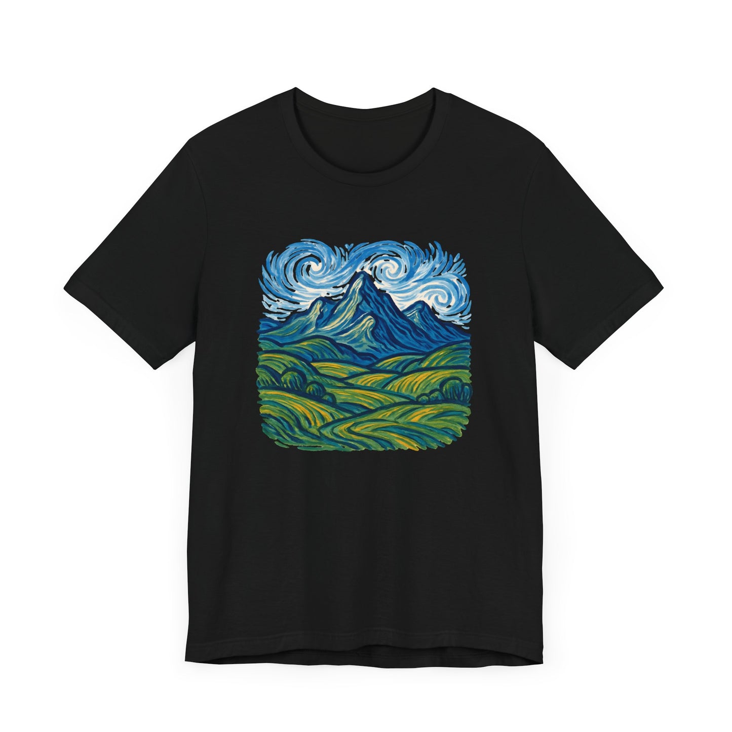 Artistic Swirling Mountains Camping T-Shirt