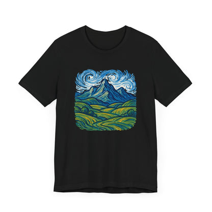 Artistic Swirling Mountains Camping T-Shirt