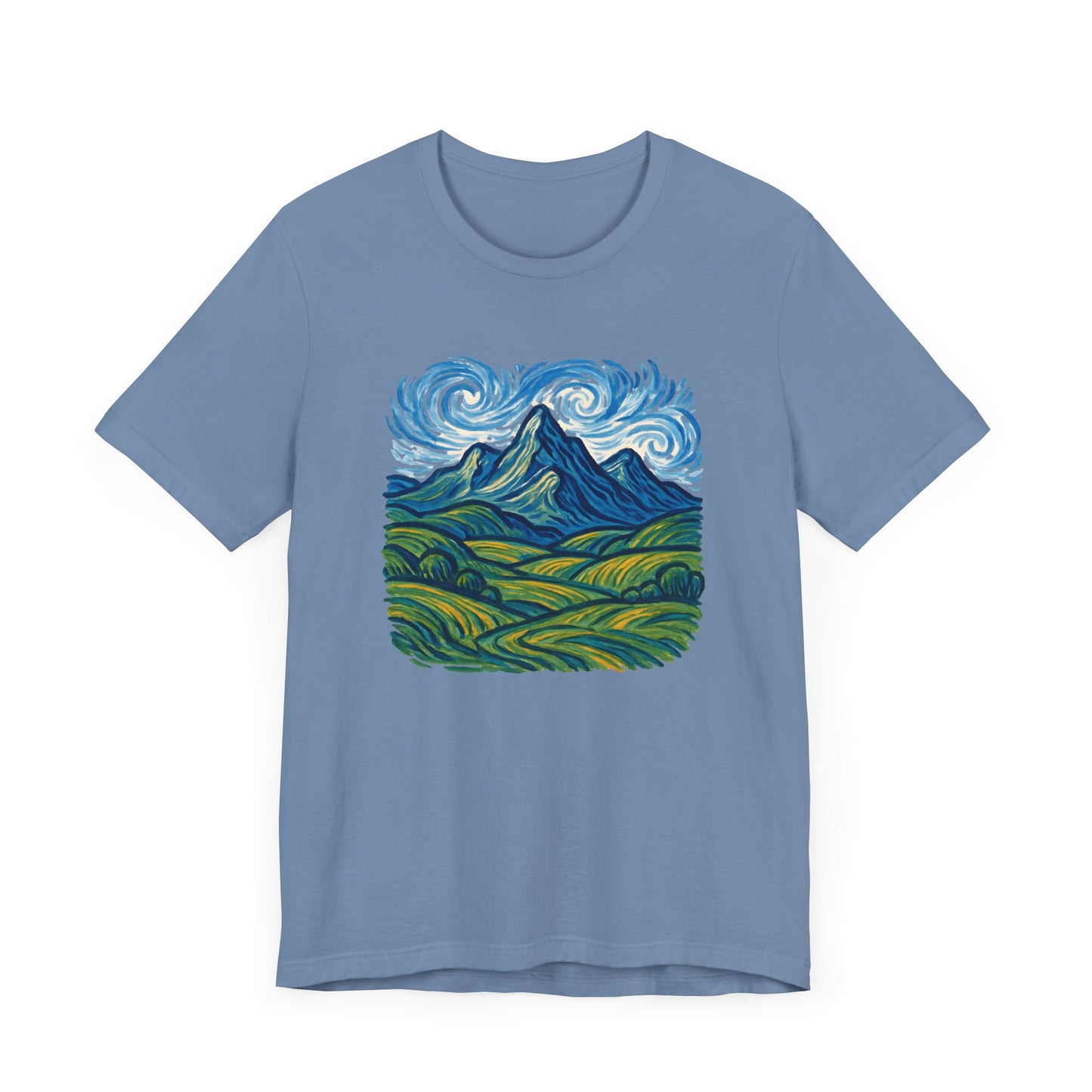 Artistic Swirling Mountains Camping T-Shirt