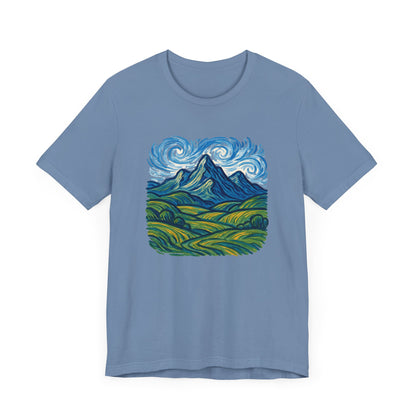 Artistic Swirling Mountains Camping T-Shirt