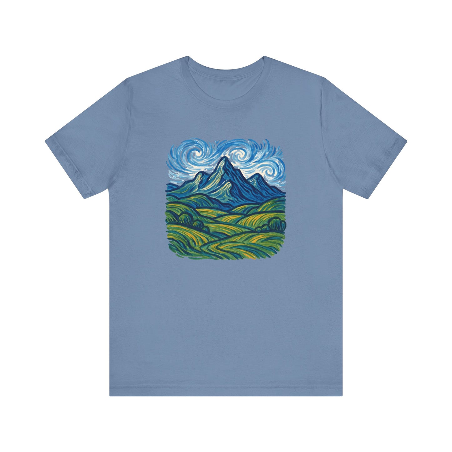 Artistic Swirling Mountains Camping T-Shirt