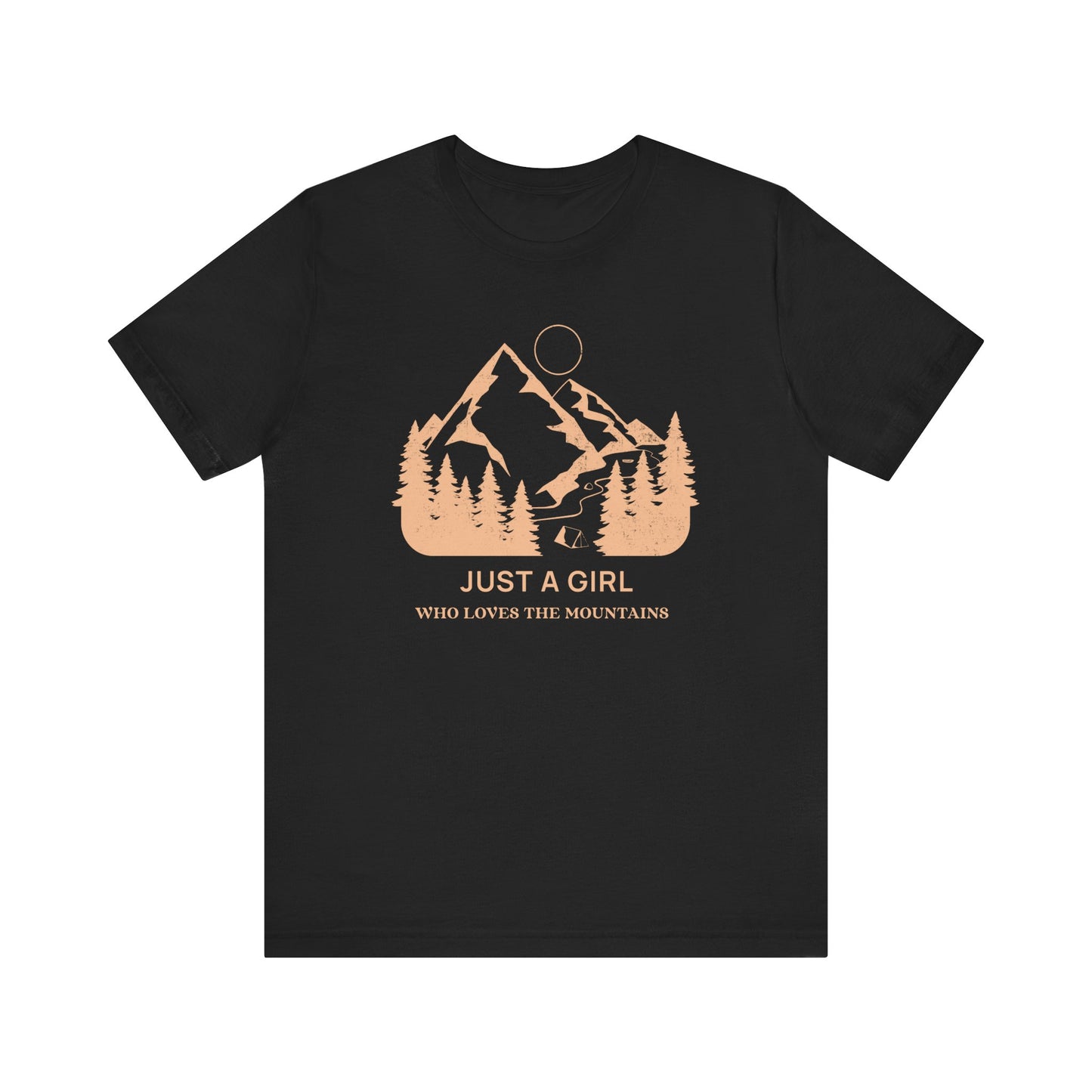 Girl Who Loves Mountains Camping T-Shirt