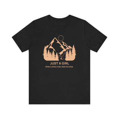 Girl Who Loves Mountains Camping T-Shirt