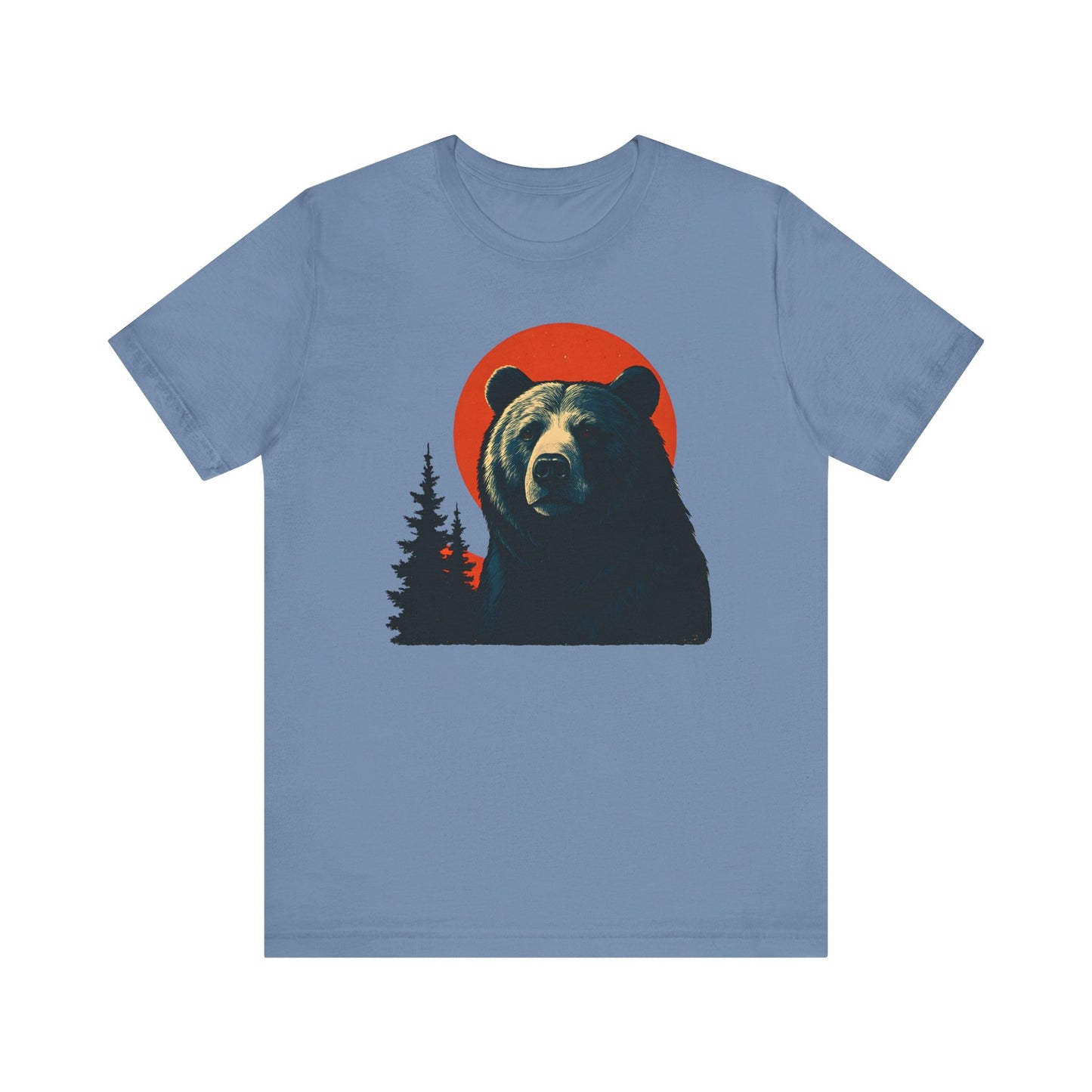 Majestic Retro Bear Camping T-Shirt