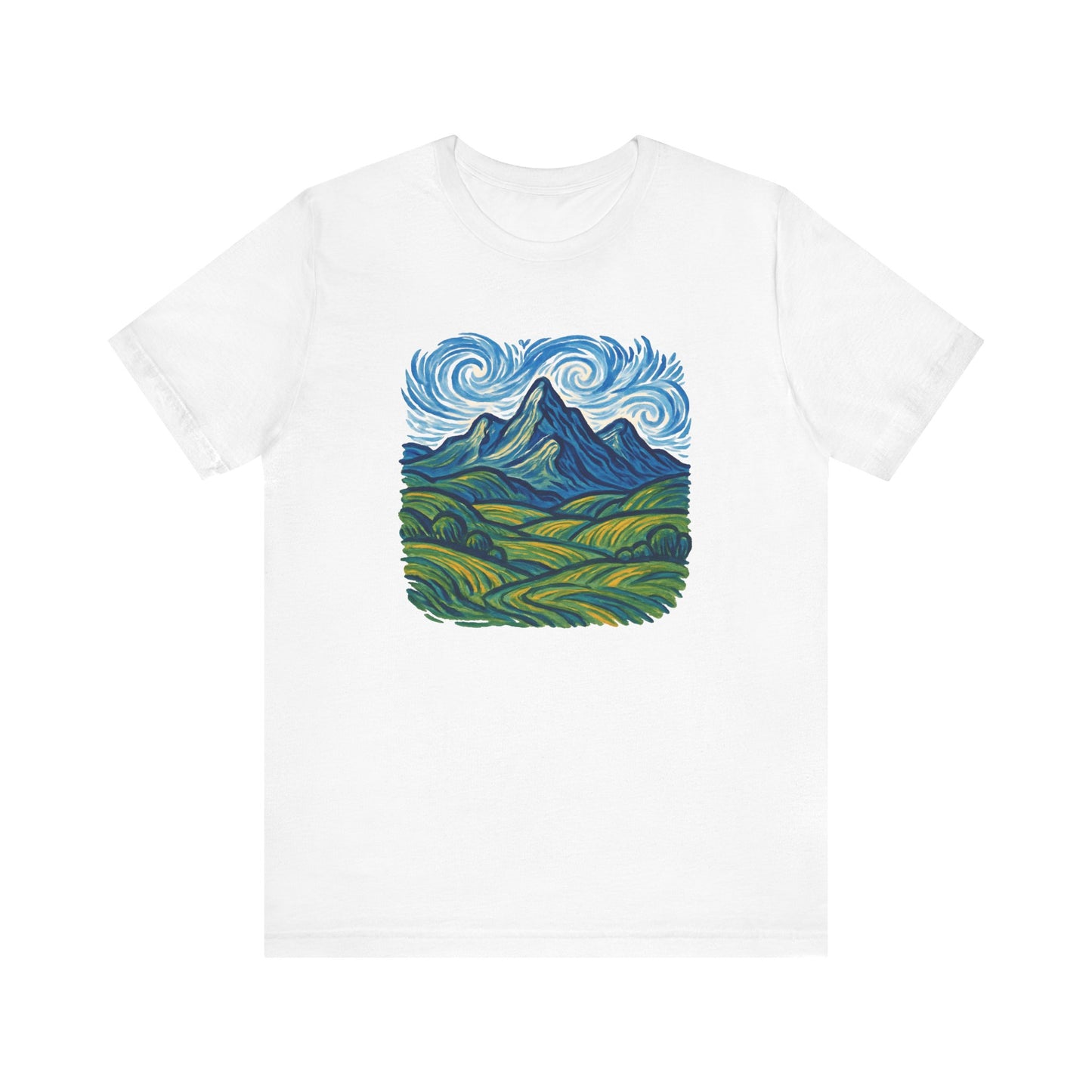 Artistic Swirling Mountains Camping T-Shirt