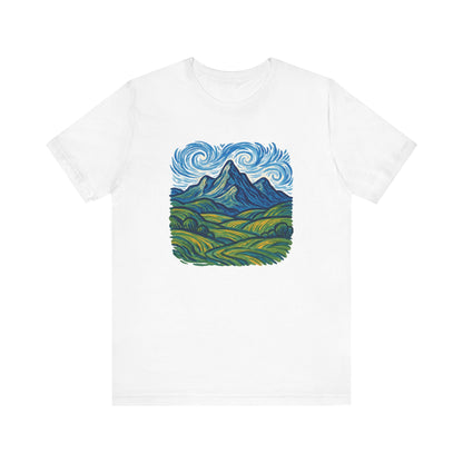 Artistic Swirling Mountains Camping T-Shirt