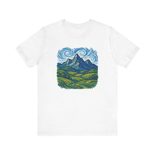 Artistic Swirling Mountains Camping T-Shirt