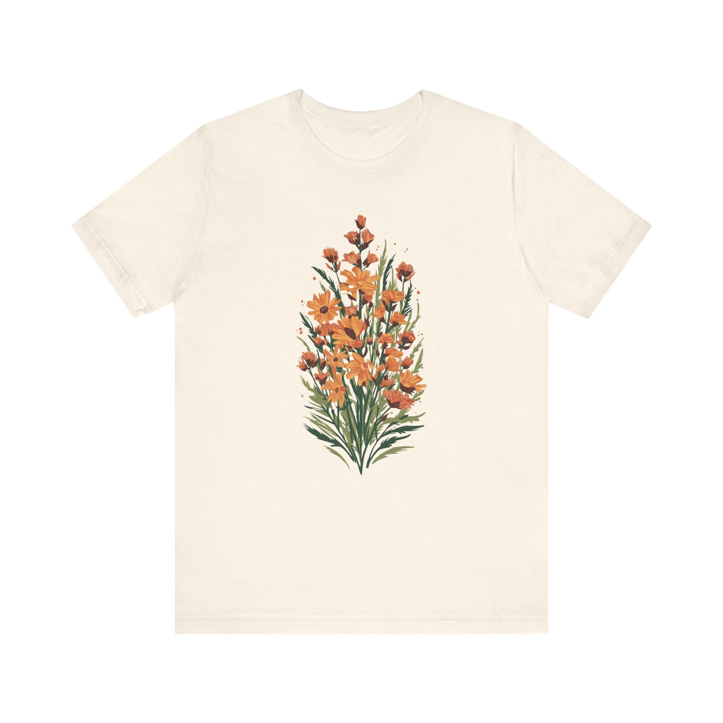 Orange Flowers Camping T-Shirt