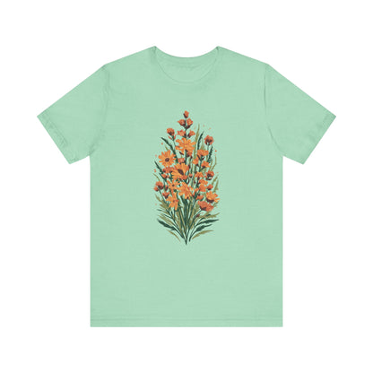 Orange Flowers Camping T-Shirt