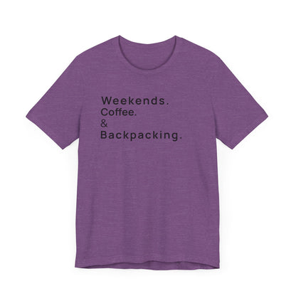 Weekends Coffee and Backpacking Camping T-Shirt