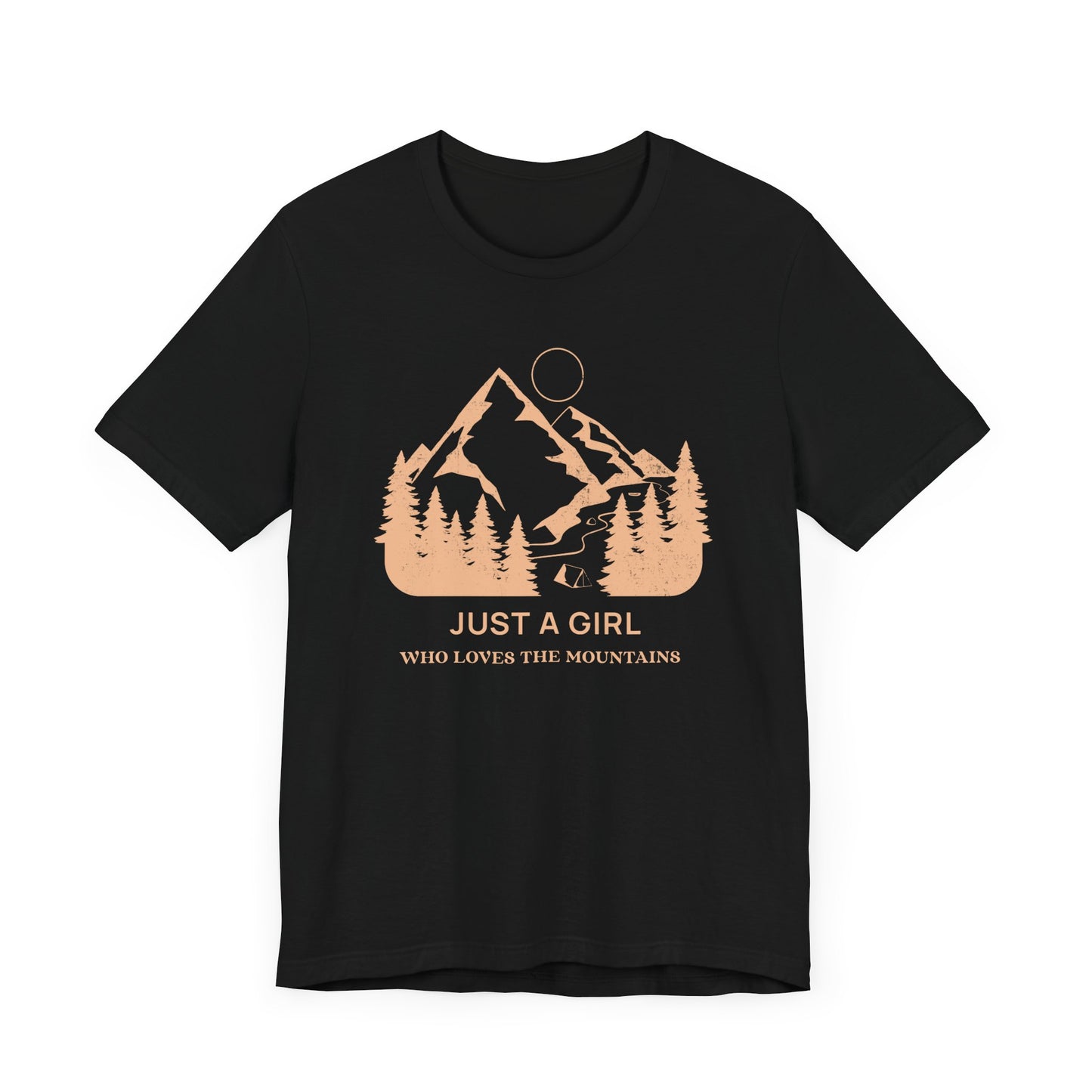 Girl Who Loves Mountains Camping T-Shirt