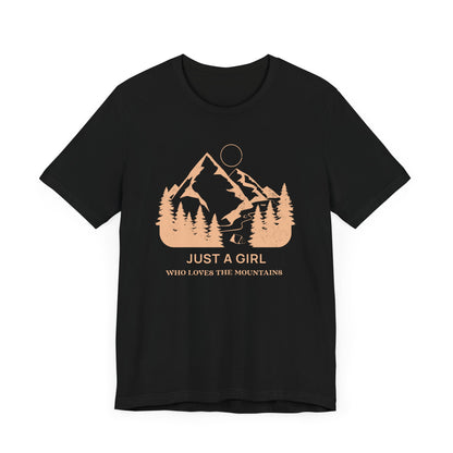 Girl Who Loves Mountains Camping T-Shirt