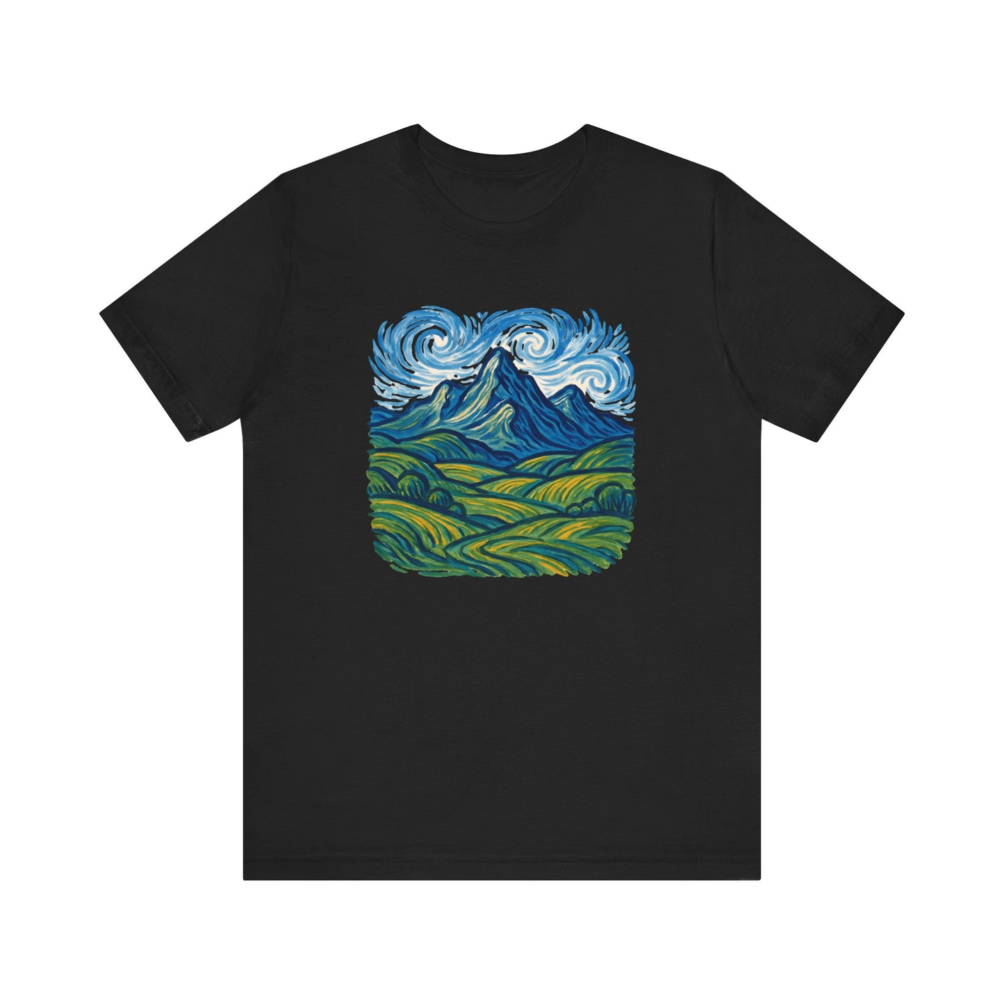 Artistic Swirling Mountains Camping T-Shirt