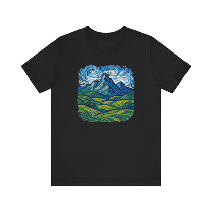 Artistic Swirling Mountains Camping T-Shirt