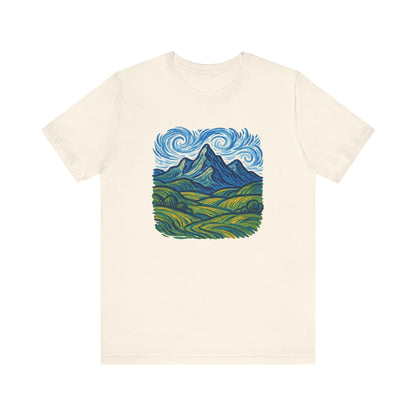 Artistic Swirling Mountains Camping T-Shirt