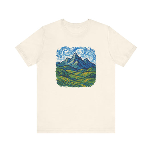 Artistic Swirling Mountains Camping T-Shirt