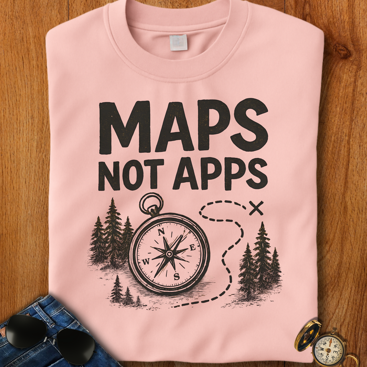 Maps not Apps Backpacking T-Shirt