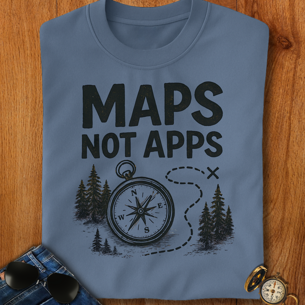 Maps not Apps Backpacking T-Shirt