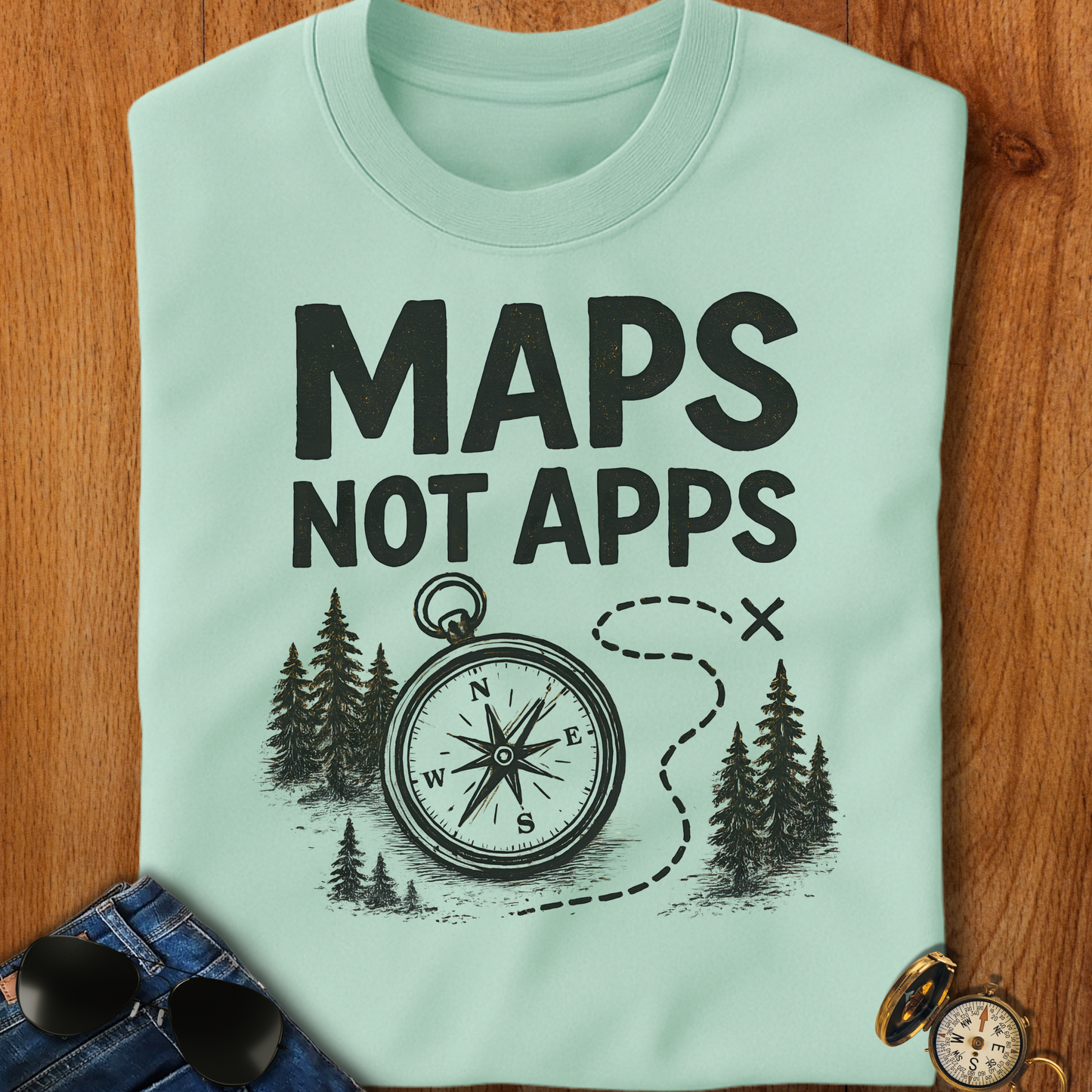 Maps not Apps Backpacking T-Shirt