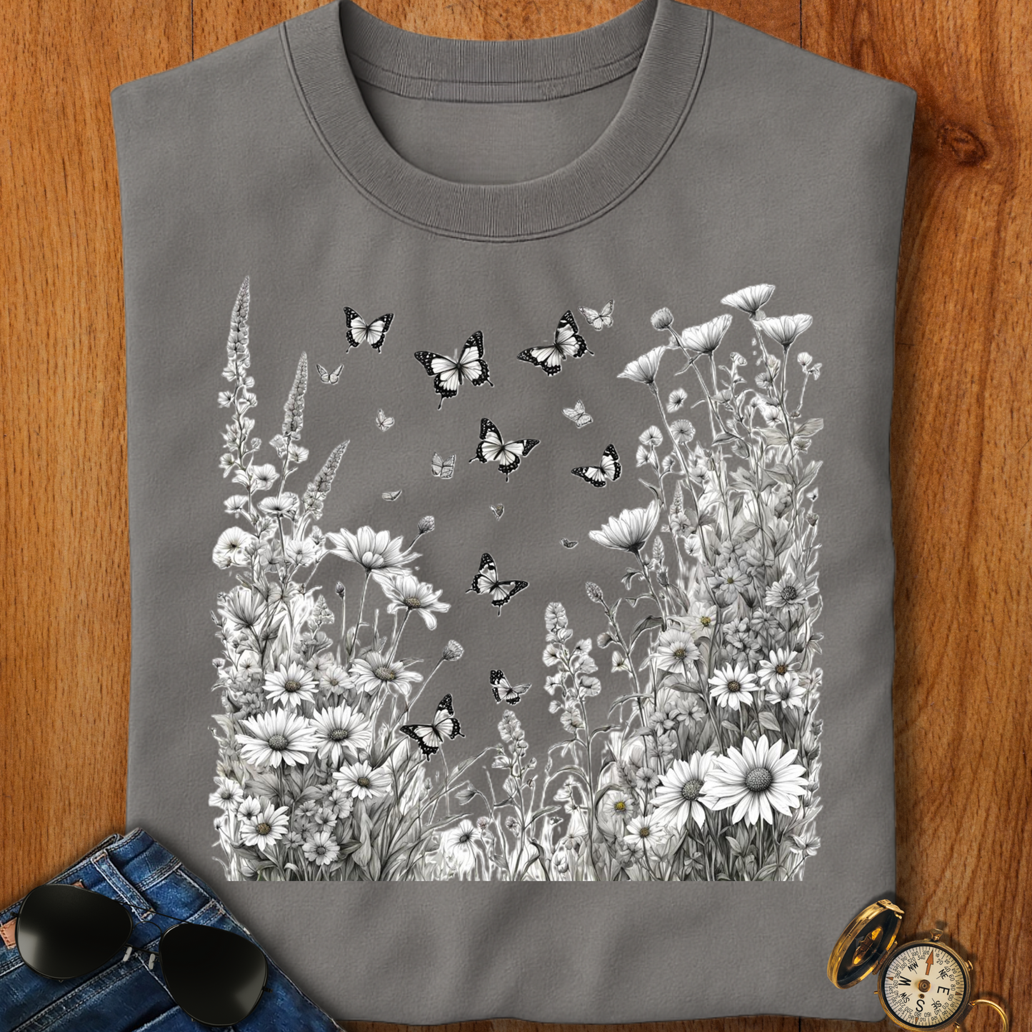 Butterfly Garden Camping T-Shirt
