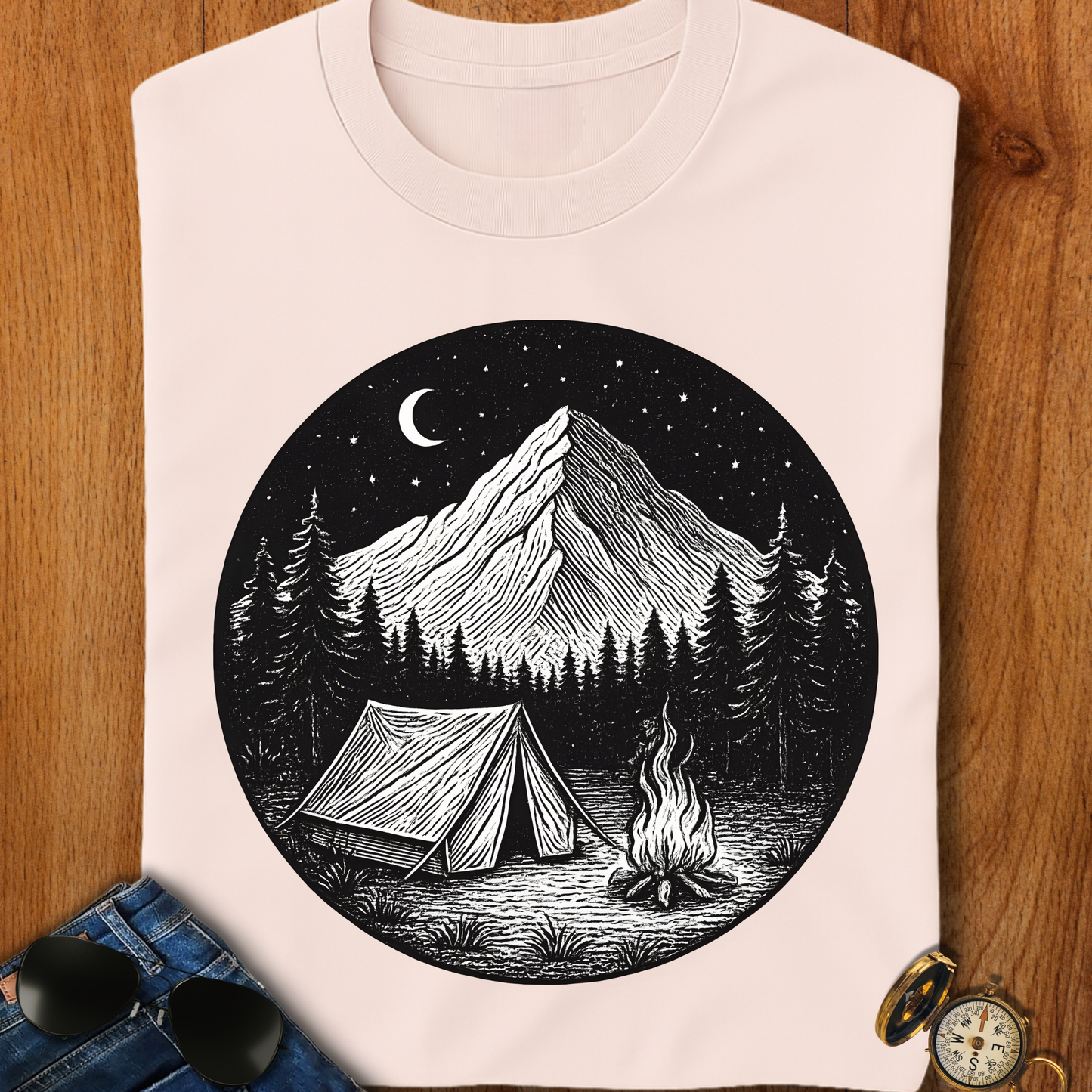 Tent Under the Stars Camping T-Shirt