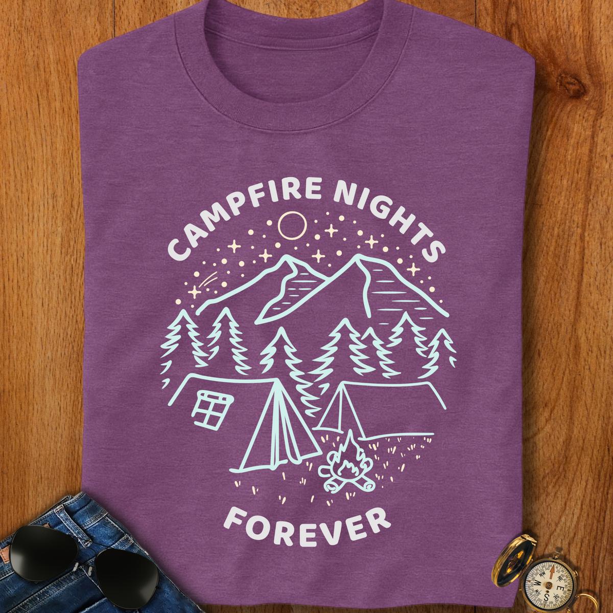 Campfire Nights Forever Camping T-Shirt
