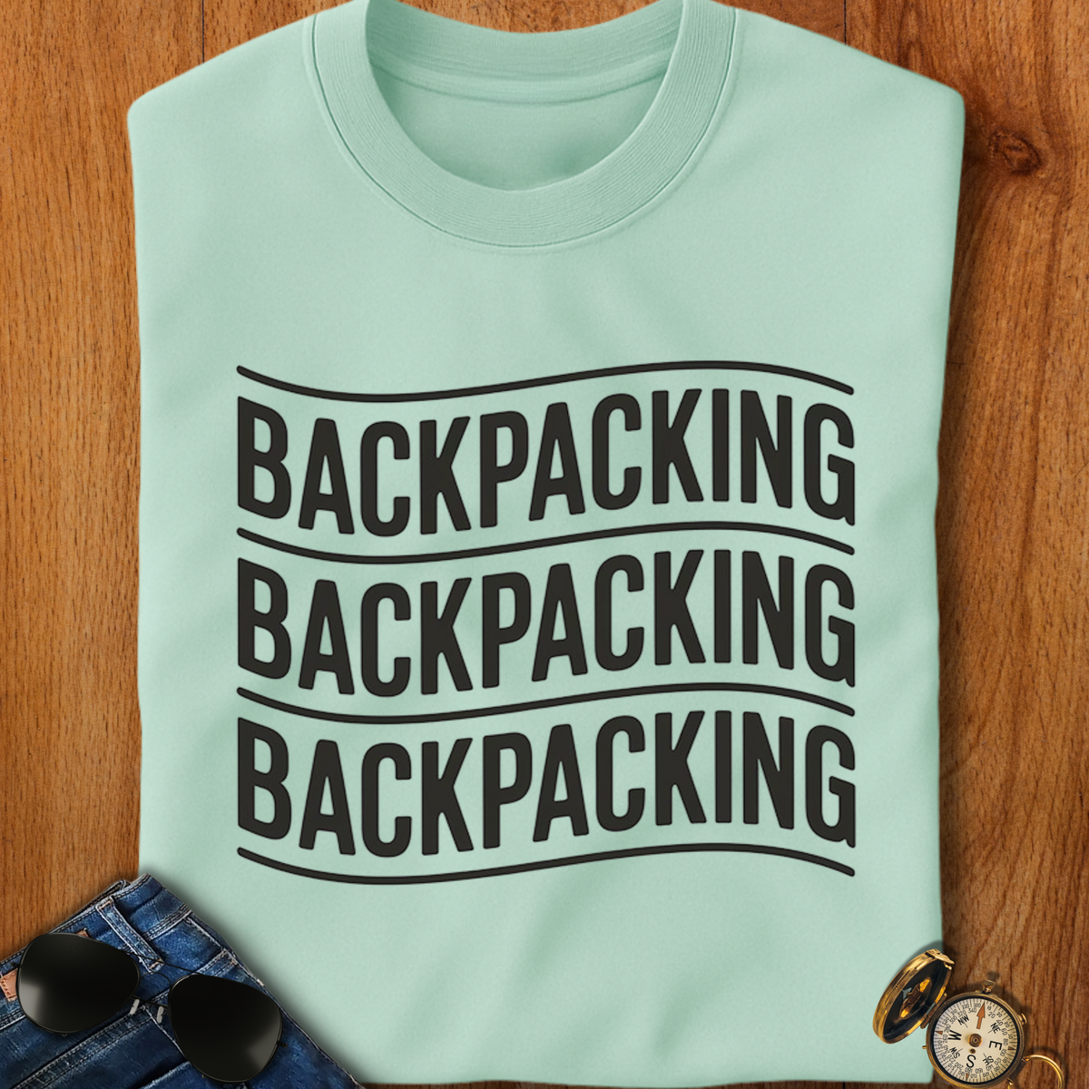 Backpacking Text T-Shirt