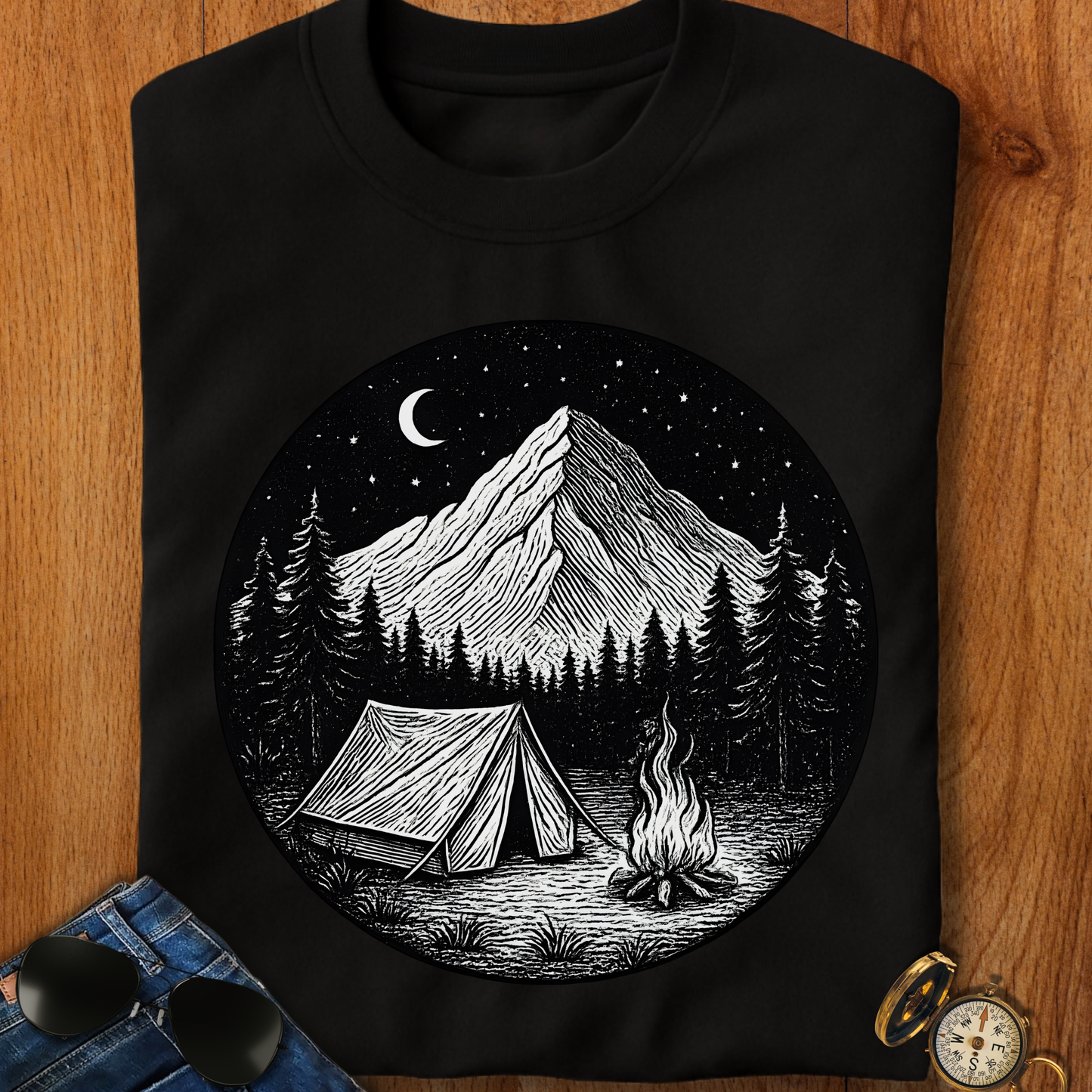 Tent Under the Stars Camping T-Shirt